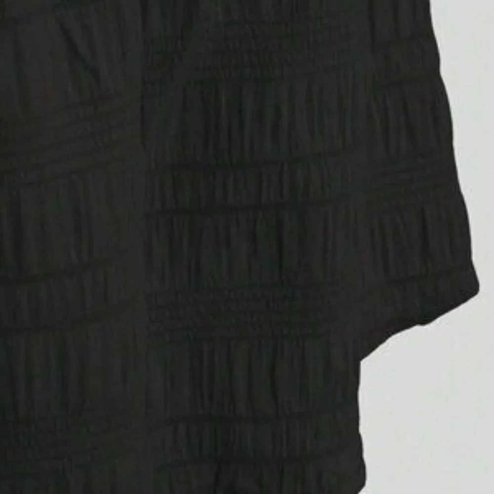 Black Casual Womens Square Neck Puff Sleeve Cut Out Waist Dress - Picture 4 of 5